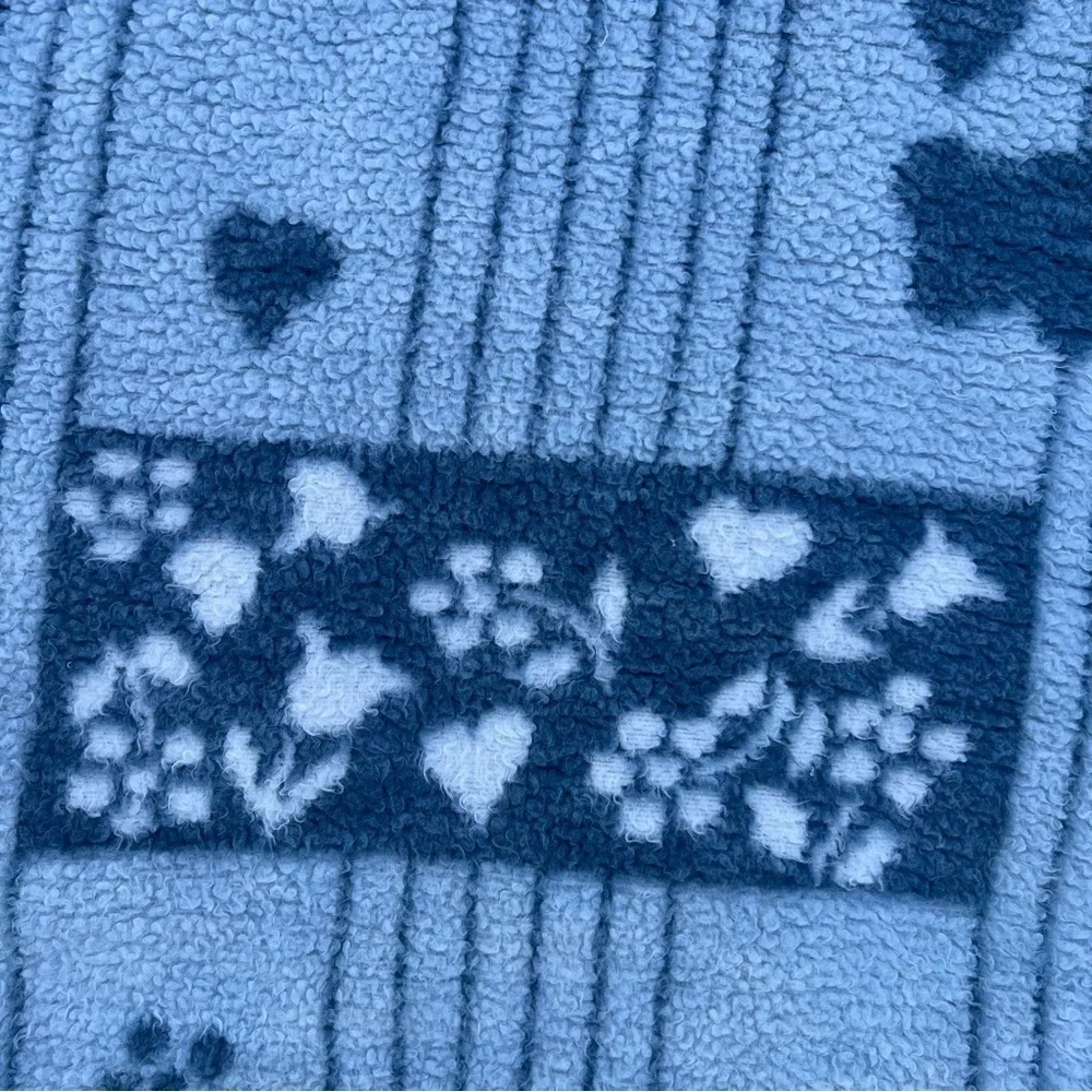 VTG IBENA Blue Country Goose Reversible Throw Blanket Soft Fluffy 54x74 FLAWS